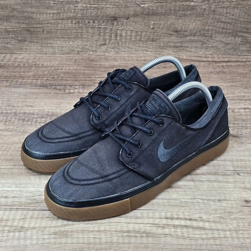 Nike SB Zoom Stefan Janoski Men’s Size 8.5 Black Canvas Gum Sneakers (333824-020 - Picture 7 of 9
